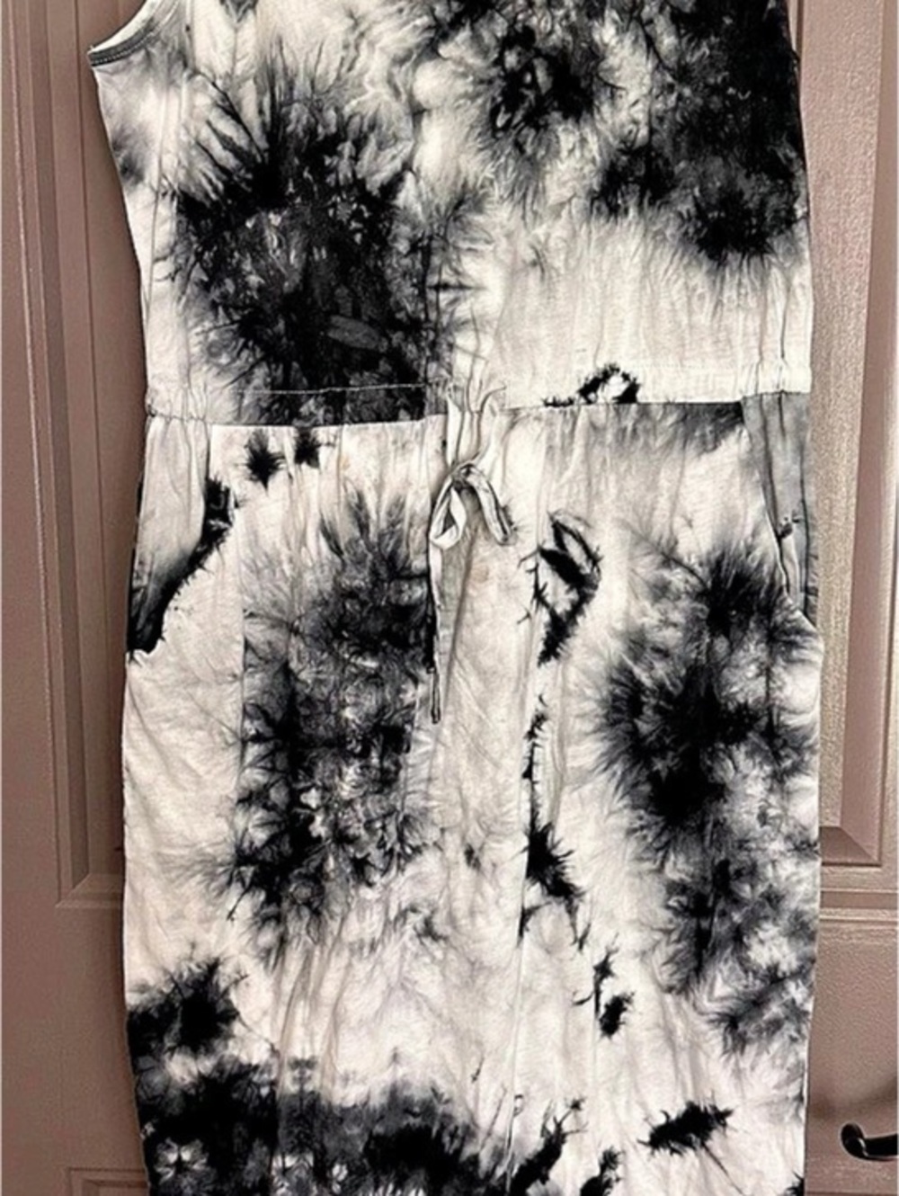 ELINGS Tie-Dye Jumpsuit in Black & White Like New